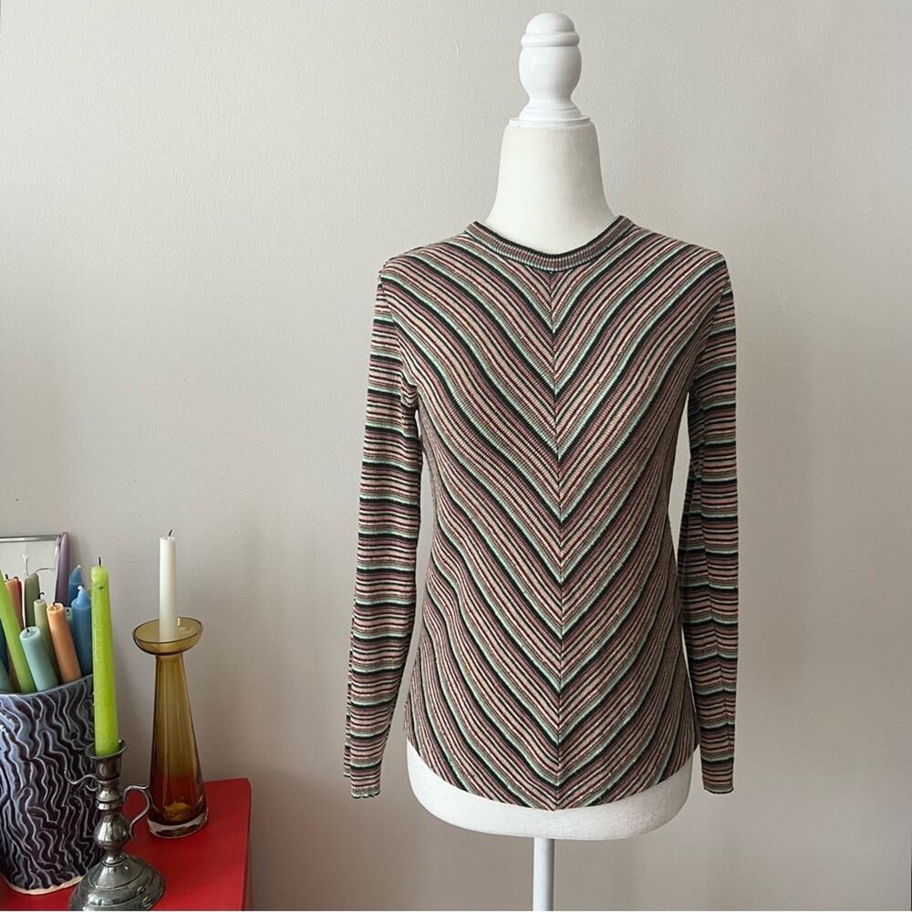 Vintage Multicolor Knit Long Sleeve Top